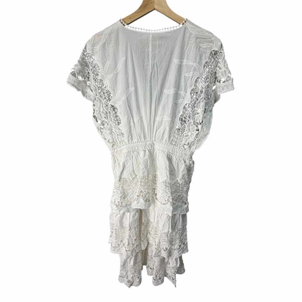 NWT FARM Rio Off-White Richelier Midi DressTextured V-Neck Top medium graduation - Picture 2 of 8